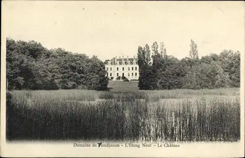 Ak Mur de Sologne Loir et Cher, Domain de Fondjouan, L'Etang Neuf, Le Château