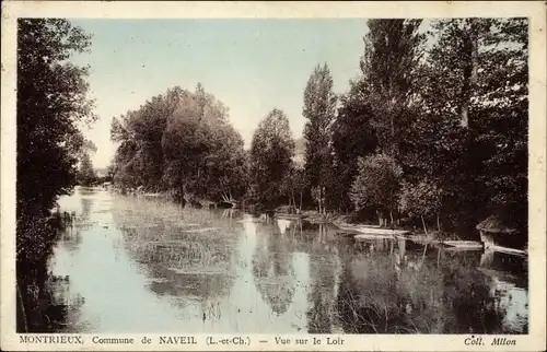 Ak Villiers Naveil Loir et Cher, Montrieux, Vue sur Loir