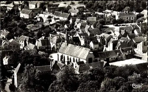 Ak La Selle sur le Bied Loiret, Vue panoramique aerienne