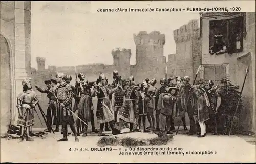 Ak Flers Orne, Jeanne d'Arc Immaculée Conception, 3. Akt Orleans