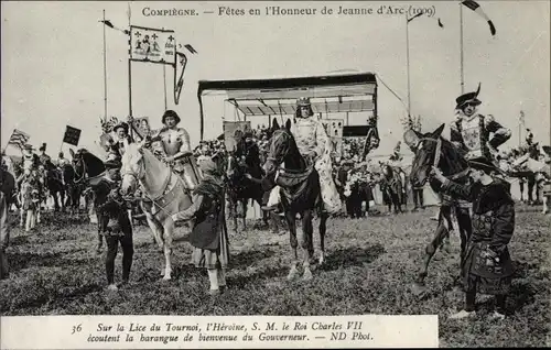 Ak Compiègne Oise, Fêtes en l'Honneur de Jeanne d'Arc, Sur la Lice du Tournoi