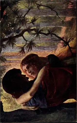 Künstler Ak Brunner, Tristan und Isolde