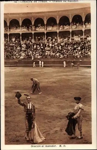 Ak Stierkampf, Corrida de Toros, Ovation au matador