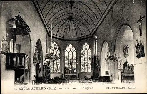 Ak Bourg Achard Eure, Inneres der Kirche