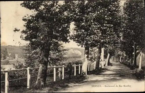 Ak Bernay Eure, Boulevard du Bas Bouffey