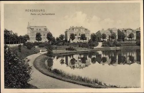 Ak Rendsburg in Schleswig Holstein, Gerhardsteich