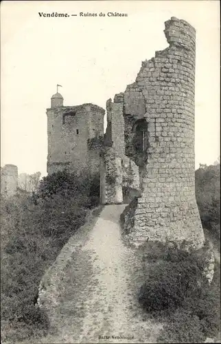 Ak Vendôme Loir et Cher, Ruines du Château