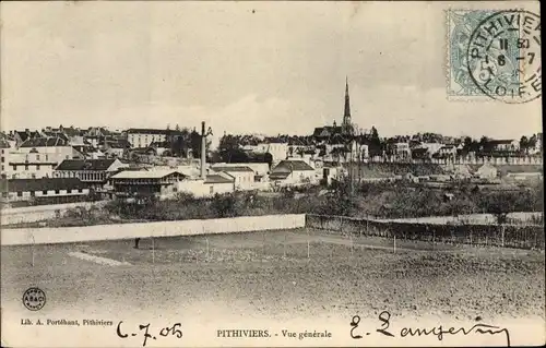 Ak Pithiviers Loiret, Vue générale