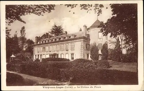 Ak Vitry aux Loges Loiret, Château du Plessis