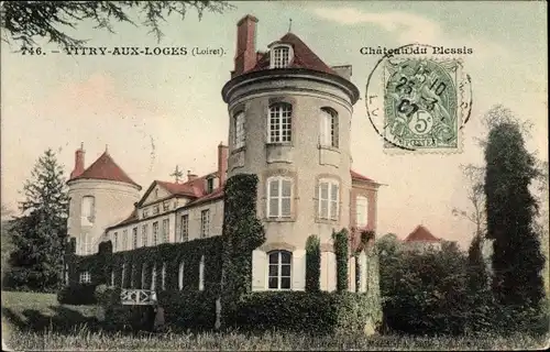 Ak Vitry aux Loges Loiret, Château du Plessis