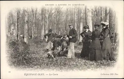 Ak Compiègne Oise, Équipage Orly, La Curée, Chasses à Courre