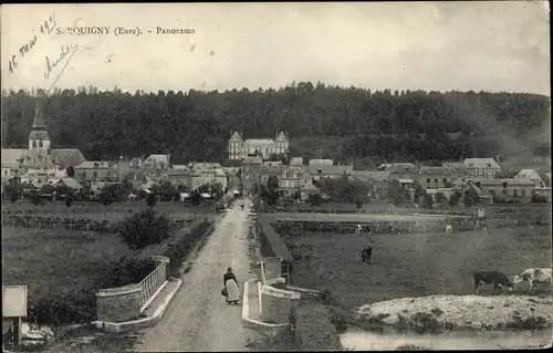 Ak Serquigny Eure, Panorama