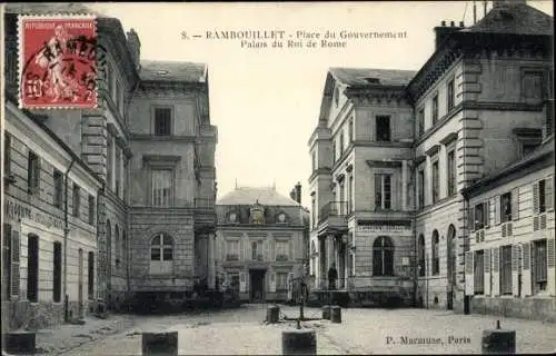 Ak Rambouillet Yvelines, Place du Gouvernement, Palais du Roi de Rome