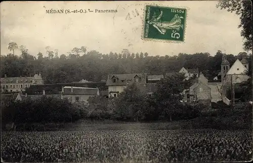 Ak Médan Yvelines, Panorama der Ortschaft