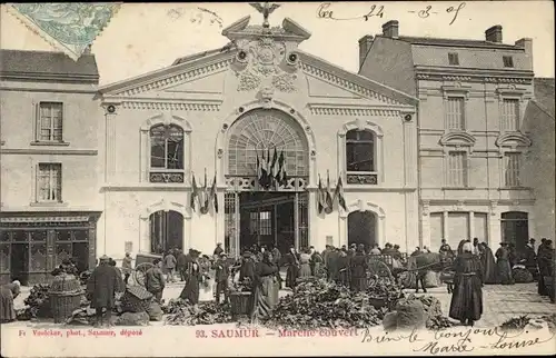 Ak Saumur Maine et Loire, Marché couvert