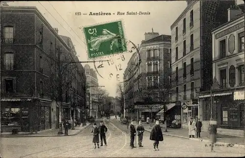 Ak Asnières sur Seine Hauts-de-Seine, Rue Saint Denis