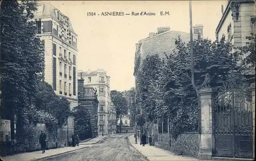 Ak Asnières sur Seine Hauts-de-Seine, Rue d'Anjou