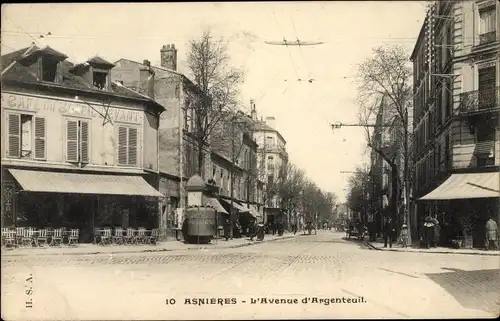 Ak Asnières sur Seine Hauts-de-Seine, L'Avenue d'Argenteuil