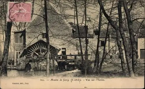 Ak Moulin de Jarcy Essonne, Vue sur l'Yerres