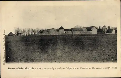 Ak Boussy Saint Antoine Essonne, Vue panoramique ancienne Seigneurie de Madame de Bel Assise