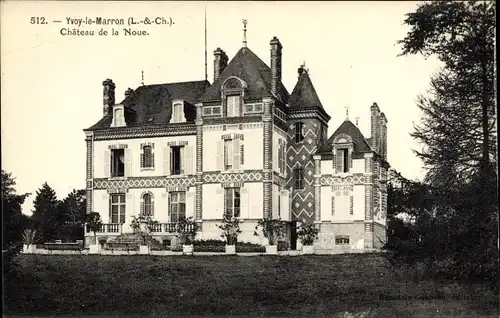 Ak Yvoy le Marron Loir et Cher, Château de la Noue, vue générale, pelouse