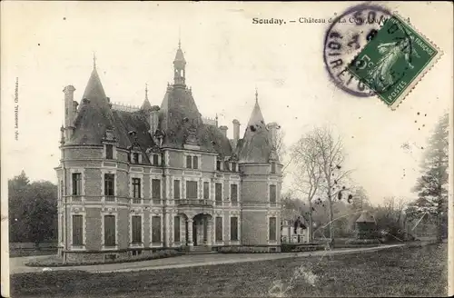 Ak Souday Loir et Cher, Château de la Cour, vue de face, prairie