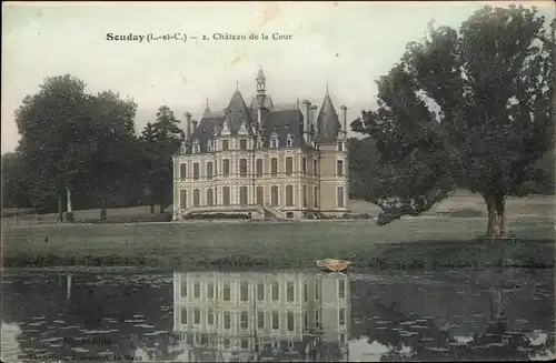 Souday Loir et Cher, Château de la Cour, vu de l'eau