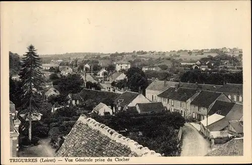 Ak Triguères Loiret, Vue Générale prise du Clocher