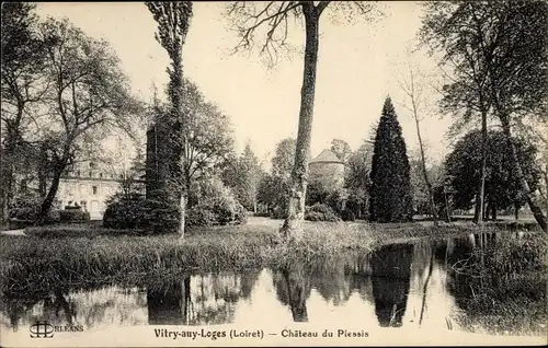 Ak Vitry aux Loges Loiret, Château du Plessis