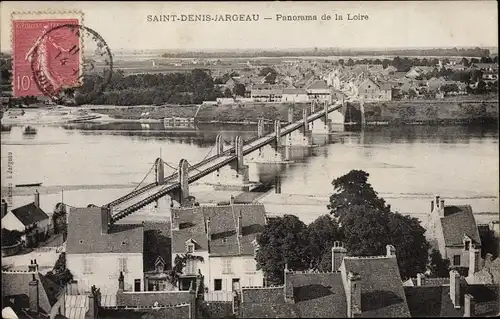 Ak Saint Denis Jargeau Loiret, Panorama de la Loire