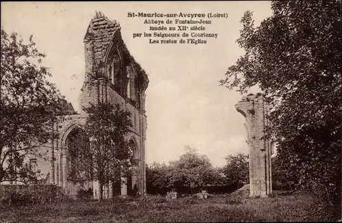 Ak Saint Maurice sur Aveyron Loiret, Les restes de l'Église