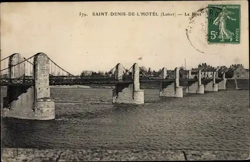 Ak Saint Denis de l´Hôtel Loiret, Le Pont