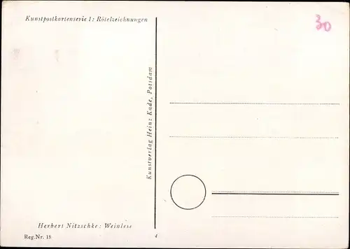 Künstler Ak Nitzschke, Herbert, Weinlese