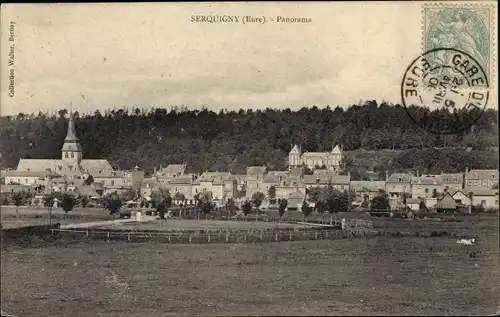 Ak Serquigny Eure, Panorama