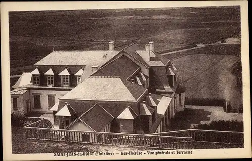 Ak Saint Jean du Doigt Finistère, Ker Thérèse, Vue générale et Terrasse