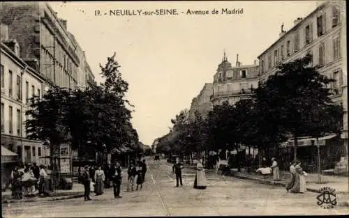 Ak Neuilly sur Seine Hauts de Seine, Avenue de Madrid