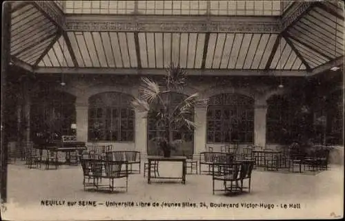 Ak Neuilly sur Seine Hauts de Seine, Université Libre de Jeunes filles, Boulevard Victor Hugo, Hall