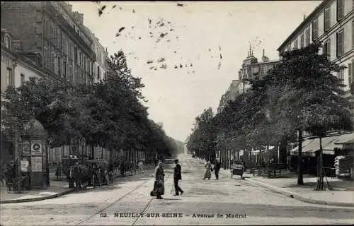 Ak Neuilly sur Seine Hauts de Seine, Avenue de Madrid