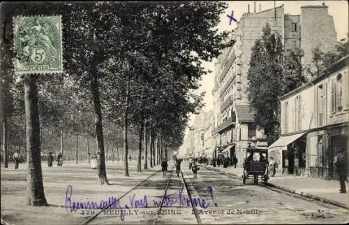Ak Neuilly sur Seine Hauts de Seine, Strassenansicht