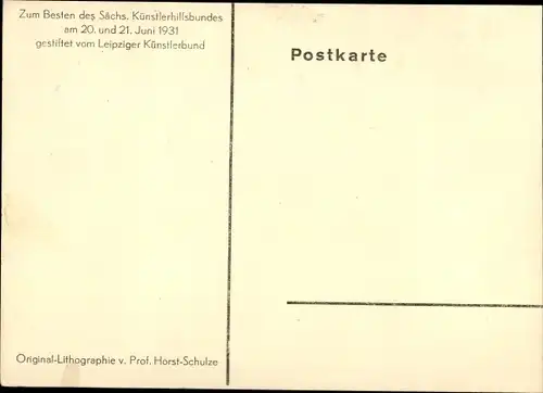 Künstler Ak Horst Schulze, Pferde, Sächsischer Künstlerhilfsbund 1931