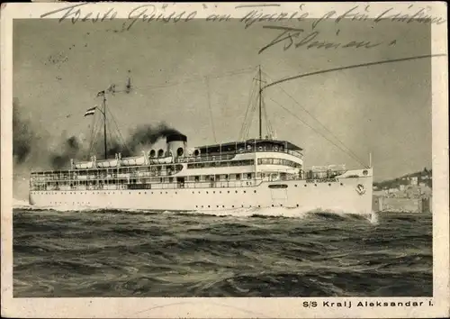 Ak Dampfschiff SS Kralj Aleksandar I, Dubrovačka Plovidba