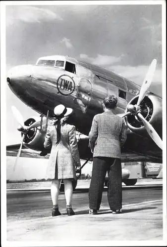 Foto Ak Amerikanisches Passagierflugzeug, TWA, Trans World Airlines