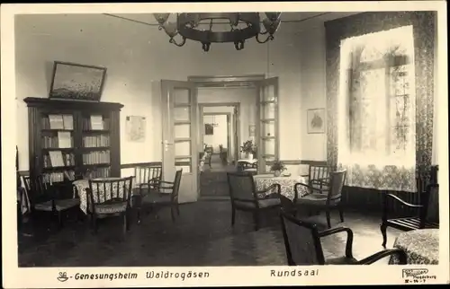 Ak Waldrogäsen in Sachsen Anhalt, Genesungsheim, Rundsaal, Foto Müller