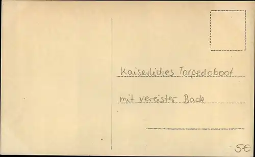 Ak Kaiserliche Marine, Kriegsschiff, Torpedoboot mit vereister Back