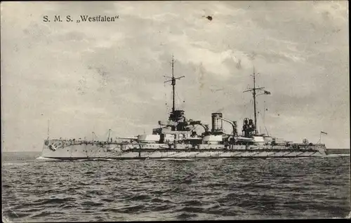 Ak Kaiserliche Marine, Kriegsschiff Westfalen