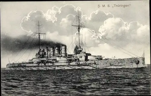 Ak Kaiserliche Marine, Kriegsschiff Thüringen