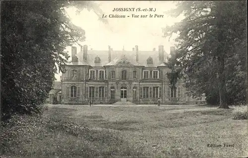 Ak Jossigny Seine-et-Marne, Château, Vue sur le Parc