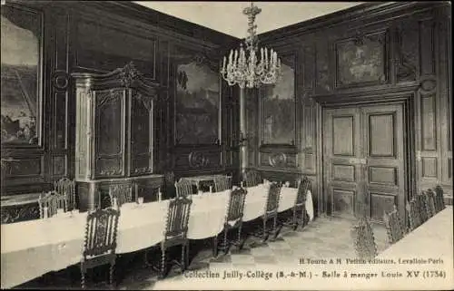 Ak Juilly Seine et Marne, Salle à manger Louis XV., Collège