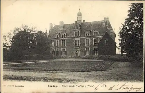 Ak Souday Loir et Cher, Château de Glatigny, facade nord