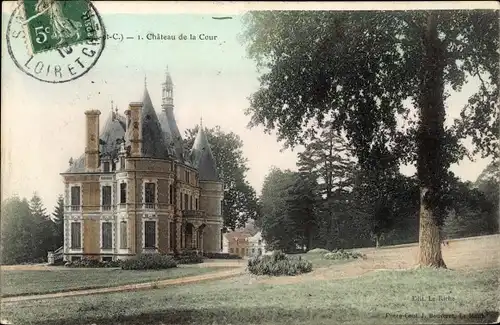 Ak Souday Loir et Cher, Château de la Cour, pelouse